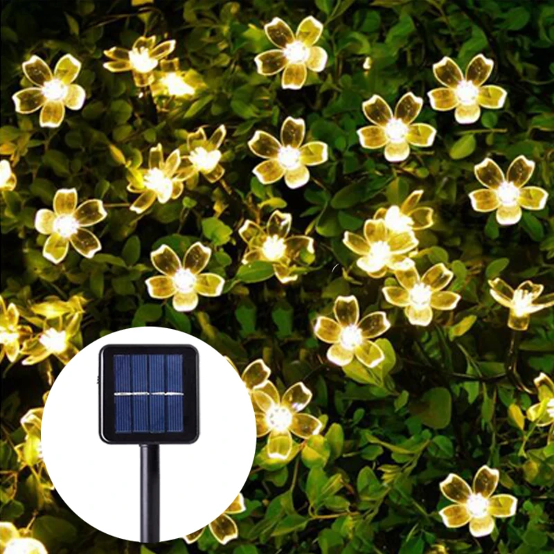 5M 20 LED Solar String Lights For Outdoor Waterproof Lamp  Garden Decoration Lantern Flashing Light Starry Sky Glow In The Dark optical fiber light twinkle star ceiling kit bluetooth phone app smart control starry car led kid room sky lamp factory new hot