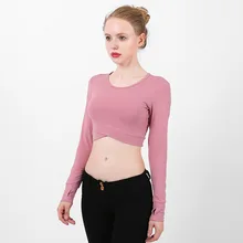 Новая футболка с длинными рукавами для йоги, Женская быстросохнущая спортивная одежда с длинным рукавом, спортивные топы для отдыха