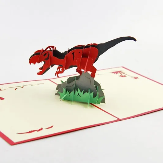 MOKIO® Carte d'anniversaire Pop-Up Joyeux anniversaire dinosaures avec cadeau et ballons Carte cadeau 3D pour anniversaire carte de vœux fait main avec enveloppe 