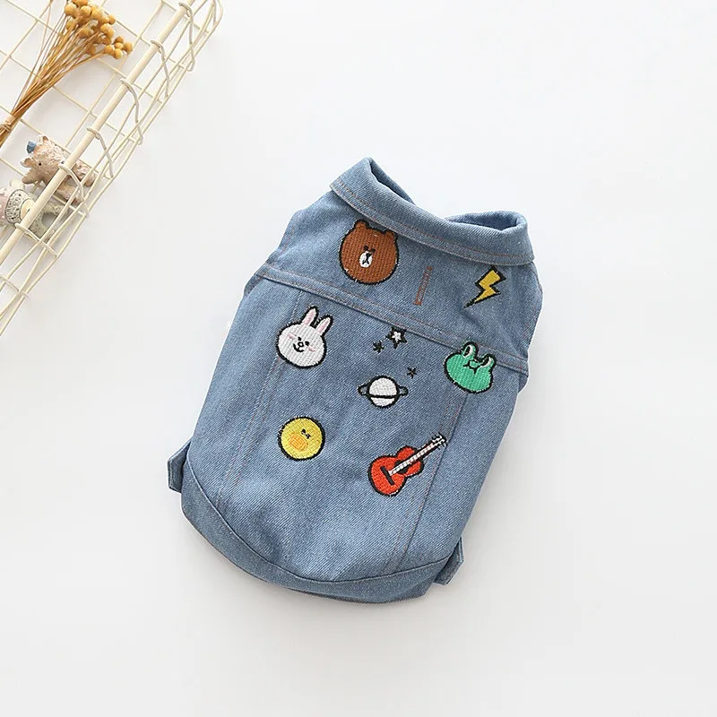 Denim Pet Dogs Clothes French Bulldog Jeans For Yorkshire Chihuahua Teddy Dogs Cowboy Clothing Autumn And Winter Coat Jeans8
