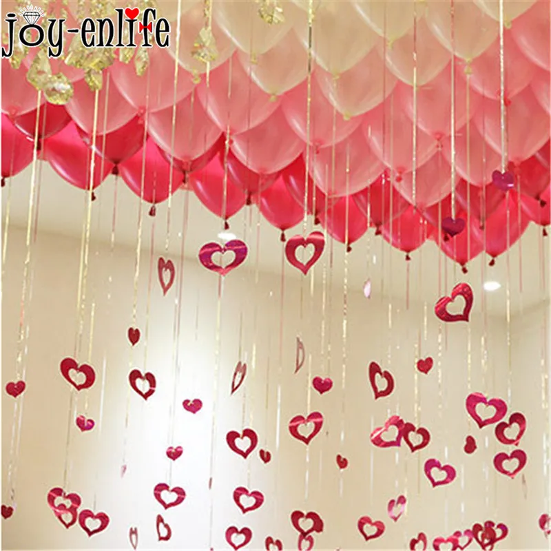 

Hollow Heart Shaped Card Sequin Laser Balloon Pendant Romantic Wedding Marriage Room Background Decor Valentine 's Day Supplies