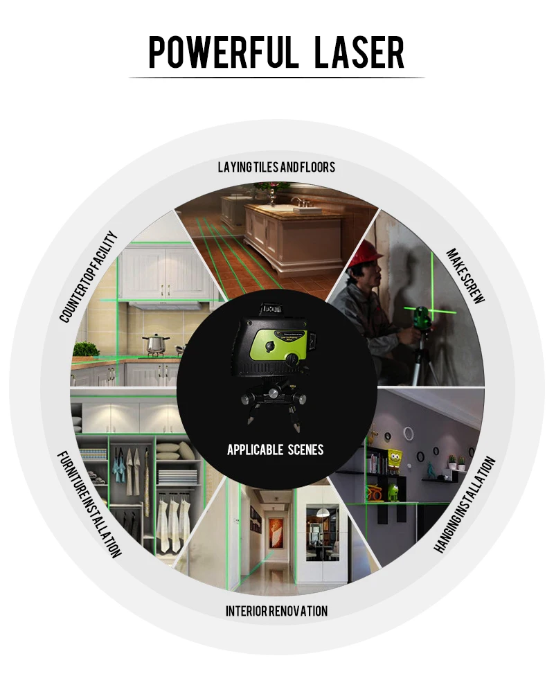 Мули лазер авто-nivelamento лазерный 3D 12 Linhas Verde 360 горизонтальный E вертикальный Круз супер Poderoso Feixe de laser verde