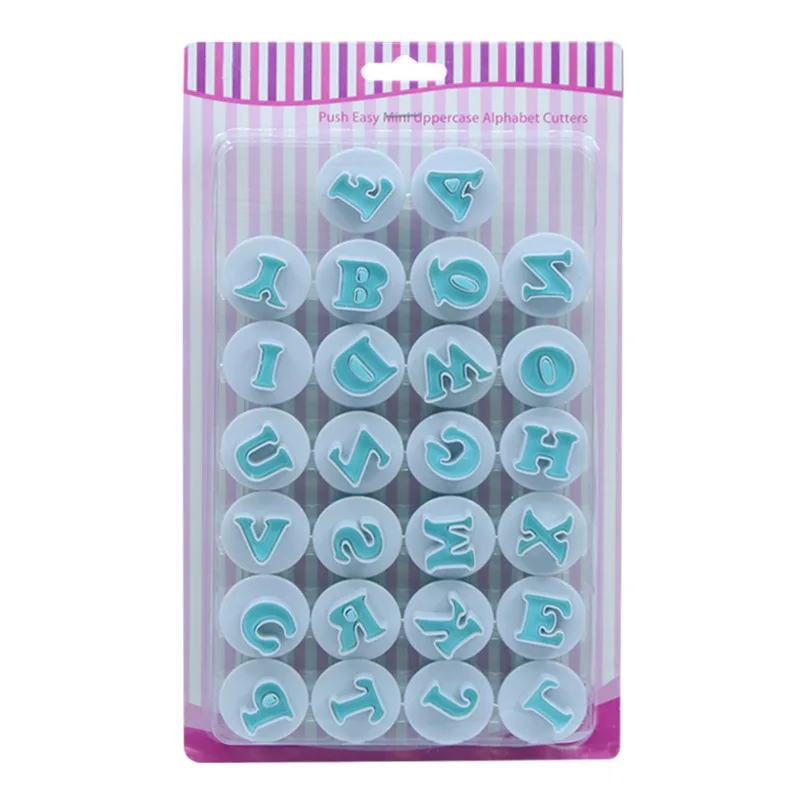 

New Capital Letters Fondant Cake Mold 10 26 pcs/set Cookie Mould Plunger Cutter Upper & Lowercase Alphabet Cookie Cutter