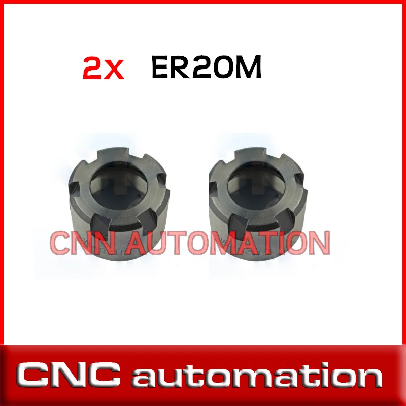 

2pcs ER20M nut for ER20 collet clamping gland nut carving machine spindle jaw chuck ER20M nut