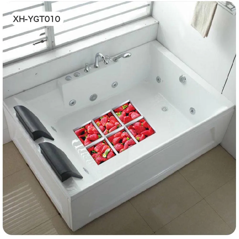 6 قطعة/المجموعة 3D حوض ملصقا للماء ملصقات الحائط الإبداعية الوشم حوض الشارات واقعية الإبداعية الحمام الأطفال آمنة حصيرة