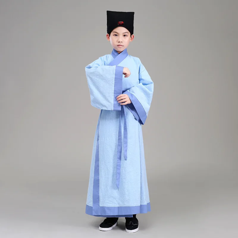 

Hanfu Clothes Chinese Ancient Scholar Robe Baby Boys Graduation Costume Children Cosplay Traditional Performance Clothing