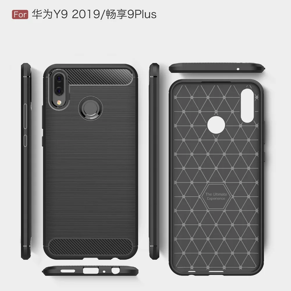 Мягкий силиконовый чехол для Huawei Y9 2019 Enjoy 9 Plus мягкий из углеродного волокна чехлы