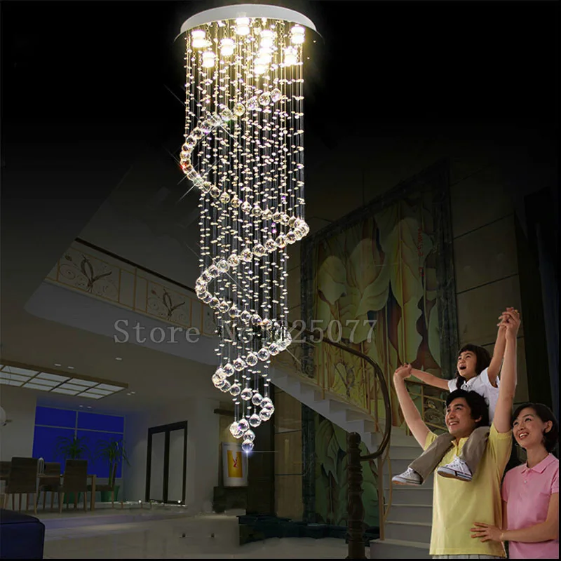 DHL 2018 творческая спираль лестницы светодио дный хрустальные люстры Dia800 * H2500mm Вилла зал light hotel люстры JF1305
