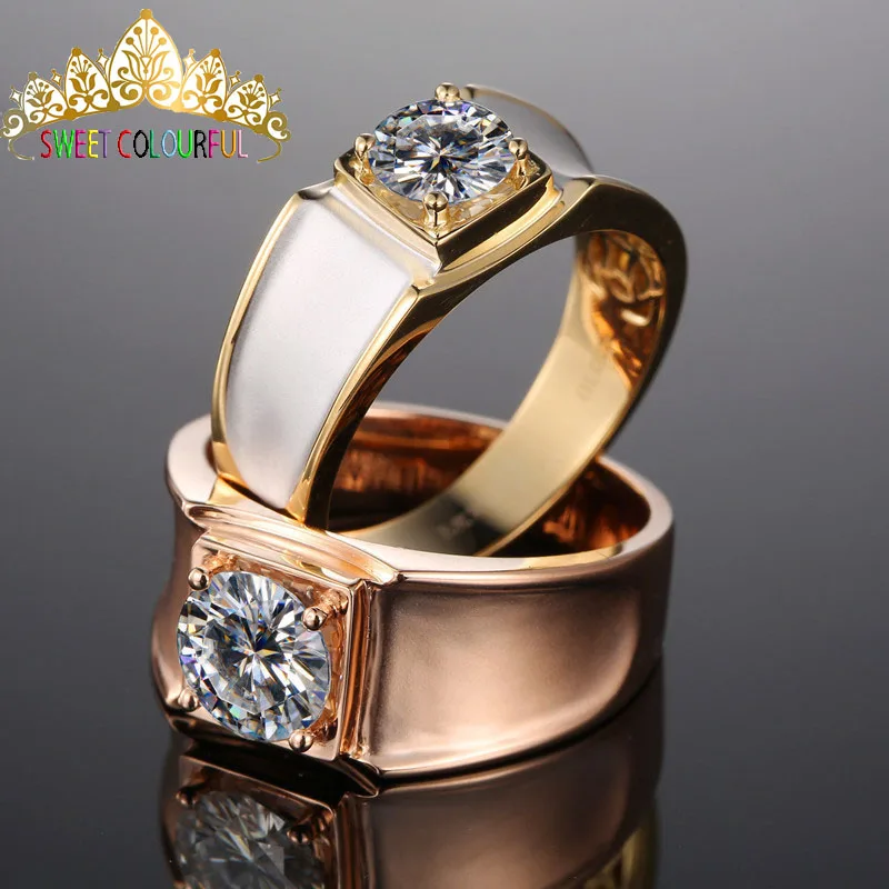 9 K золото Moissanite алмаз мужское кольцо D Цвет VVS с национальным сертификатом MO-0014