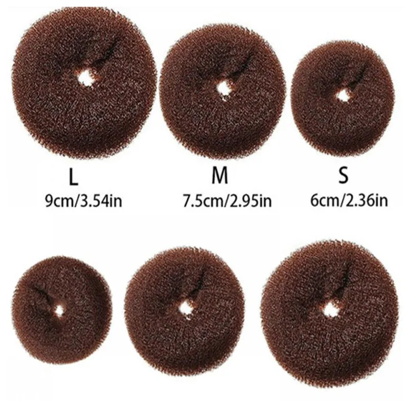 

NEW Fashion 3 Sizes Donut Bun Ring Coffee Women Girl Lady Baby Hair Styling Ring Bun Hairband Head Ornament Accessories Tools