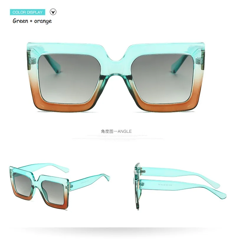 Женские солнцезащитные очки большого размера, мужские солнцезащитные очки с прозрачной градиентной оправой, винтажные большие солнцезащитные очки в стиле ретро, женские солнцезащитные очки Gafas de sol
