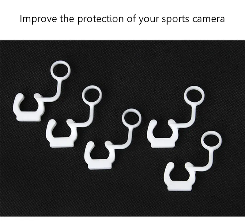 5PCS White Color Rubber Lock Plug Silicone Safety Buckle Together For Go Pro Hero 4 3+ 2 for SJCAM for Xiaomi Yi (6)