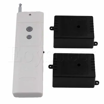 

220V 433MHz 1CH 2 Receivers Grey 2-Key Self-lock Inching Remote Switch