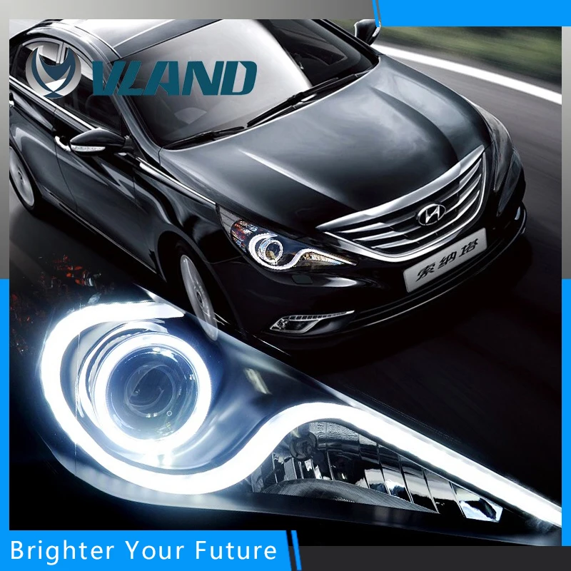 Фара подходит для hyundai Sonata 2011 2012 2013 фара HID объектив ближнего света передняя лампа DRL светодиодный модифицированный на заказ