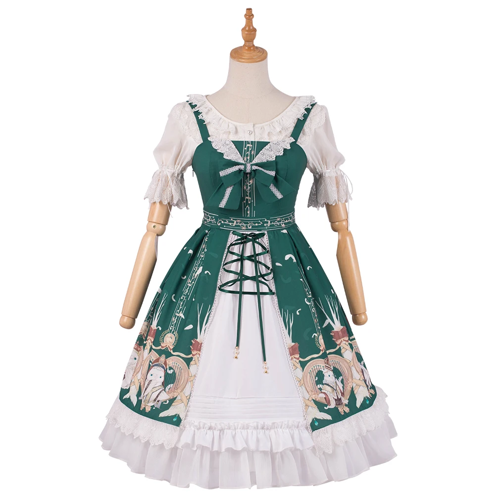 

Sleeveless Dress Lolita Girl Dress Full Set Can be Daily