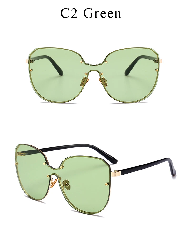 Vintage  Eyeglasses Women Integrated Lens Round Sun Glasses For Men New Stylish PATEN Solid Light Mirror Female 80506 (4)