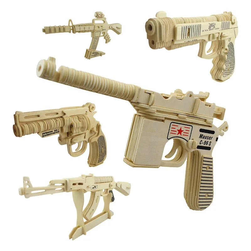 

Props Hand Firearms Assembly Simulation Wooden Rifle Pistol Gun kit Cubicfun 3d Puzzle Natural Educational Toy Mass Effect A307