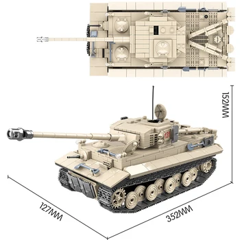 

Military Tiger 131 Tank Technic Sets Building Blocks WW2 Creative Bricks Figures Toys for Boys Children