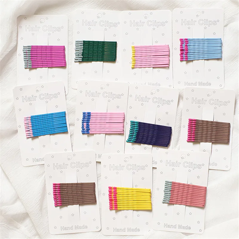 

2019 New 12PCS Korea Cute Hit Color Matches Head Hairpins Macaron Colorful Hair Clips Barrettes for Women Hair Accessories