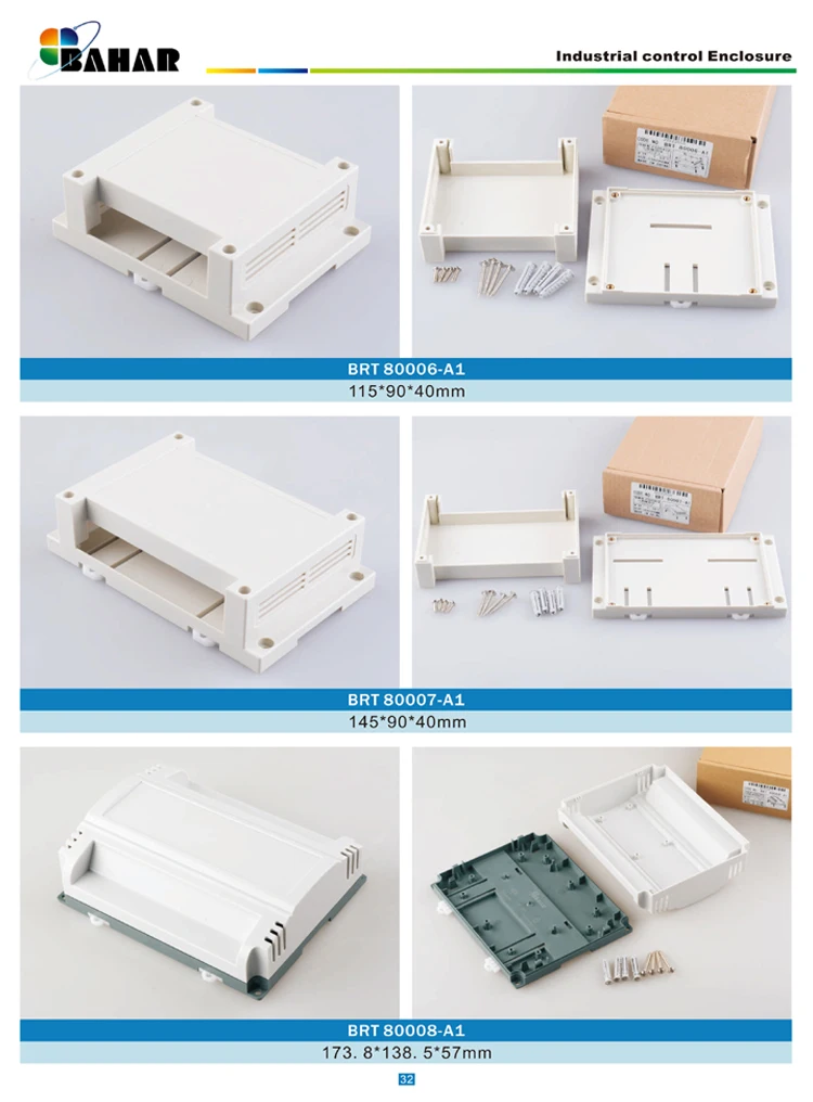 BAHAR 1 шт. промышленный din-рейку пластиковый корпус abs электронный проект Чехлы diy din-рейку распределительная коробка для проводов BRT80002
