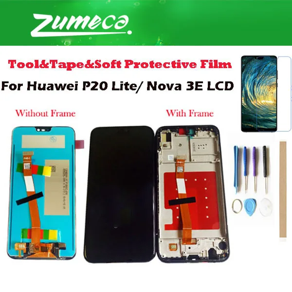 ЖК-дисплей 5 84 дюйма для Huawei Nova 3E P20 Lite + дигитайзер сенсорного экрана с рамкой