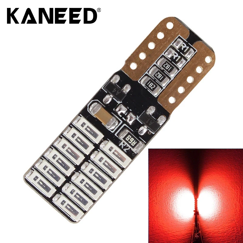 Kaneed 2 шт. T10 4.8 Вт 720lm красный свет 24 SMD 4014 ошибка-бесплатная CANbus автомобиля Габаритные огни лампа авто Интимные аксессуары