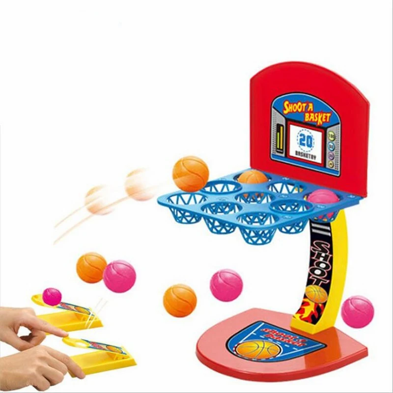 Игрушки для детей, мини баскетбол, стрельба, настольная игра, обучение, математические игрушки, Мраморная игра, пластиковые сенсорные игрушки - Цвет: Красный