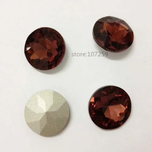 TopStone 8 10 12 14 27 мм круглый Baoshihua стекло, кристалл, камень заостренный назад высокое качество плоский верх Стразы - Цвет: burgundry