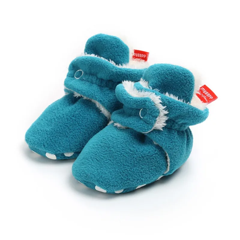Унисекс для новорожденных Cozie из искусственного флиса Bootie зимняя теплая детская кроватка для новорожденных обувь классический напольный мальчиков M - Цвет: L
