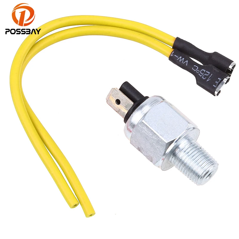 

POSSBAY 1Set 10mm Bolt Motorcycle Hydraulic Brake Stop Lights Switches W/Cable Cafe Racer for Harley Davidson Sporster Touring
