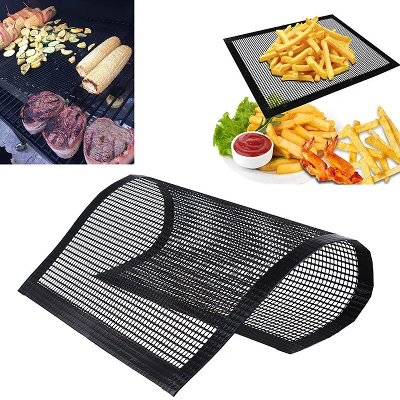 

BBQ Grill Mat Reusable Kitchen Cooking Mesh Grill Mat Non-stick Teflon Grilling Mesh Mat Barbecue Liner Outdoor BBQ Accessories