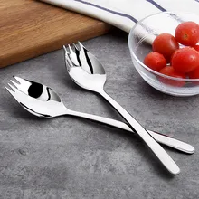 Vanzlfie – fourchette à manche long en acier inoxydable, cuillère pour la maison, fourchette à fruits, cuillère à pâtes, cuillère à salade