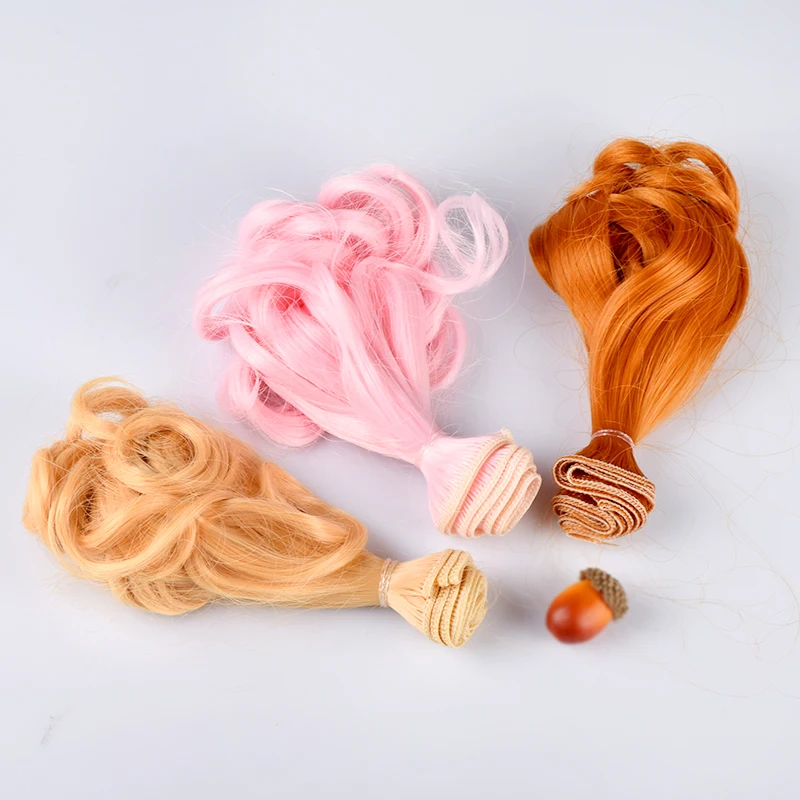 15*100 см Модный кукольный парик высокотемпературный материал вьющиеся волнистые волосы парик для BJD высокотемпературные аксессуары для кукол