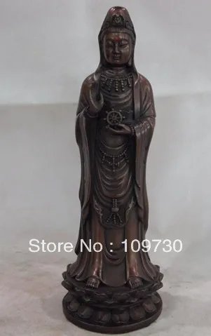 

bir 00945 10 inch bronze buddhism kwan-yin buddha hold dharma chakra mahasthamaprapta