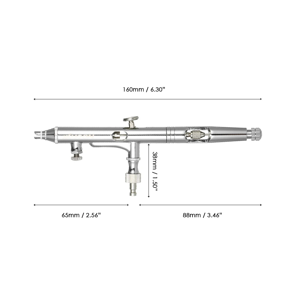 Многоцелевой боковой подачи двойного действия Аэрограф Комплект Регулируемый контроль воздуха 0,25 мм триггер распылитель покраска воздушная щетка