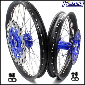 

21/18 Motorcycle Rim Spoked Enduro Wheels Set For SUZUKI DRZ400SM 2005-2018 Blue 310MM Disc Rims