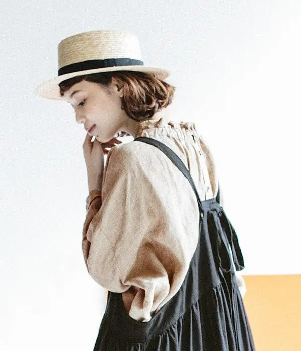 

Spring Autumn Women Ultra Loose Plus Size Japanese Style Mori Girls Single Breasted Linen Shirts
