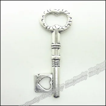 

80pcs Vintage Charms Key Tibetan silver Zinc Alloy Fit Bracelet Necklace DIY Metal Jewelry Findings
