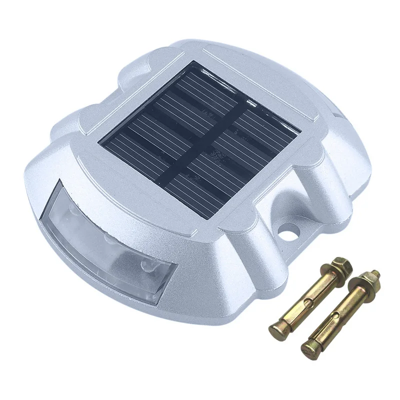 Solar da Estrada de Alumínio Chão da Lâmpada de Luz ao ar Quente e Branco da Luz Parafuso Prisioneiro Iluminação Estrada Driveway Caminho Doca Livre Branco Etc. 6-led 3 Parafuso Prisioneiro Solar Da Estrada de Alumínio