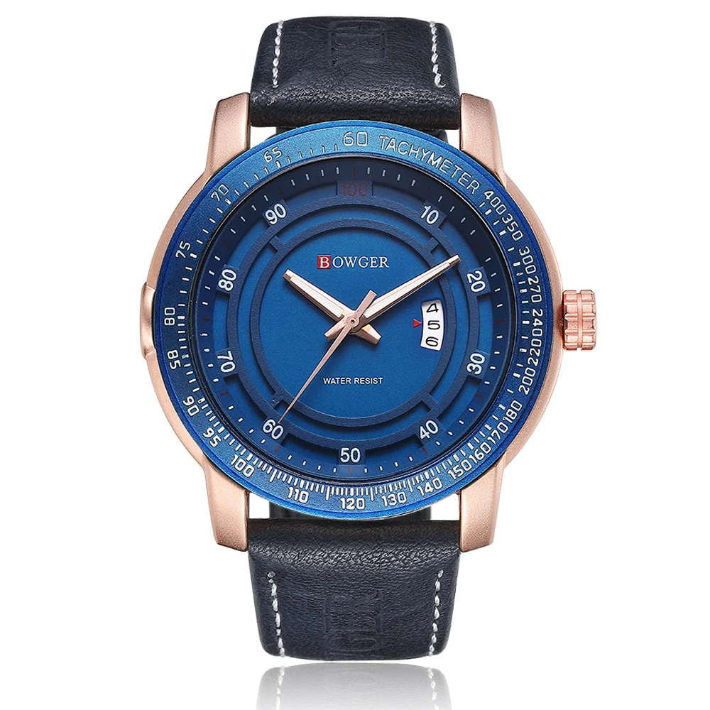 BOWGER Luxury Brand Men Analog Digital Leather Sports Watches Men's Army Military Watch Man Quartz Clock Relogio Masculino (15)