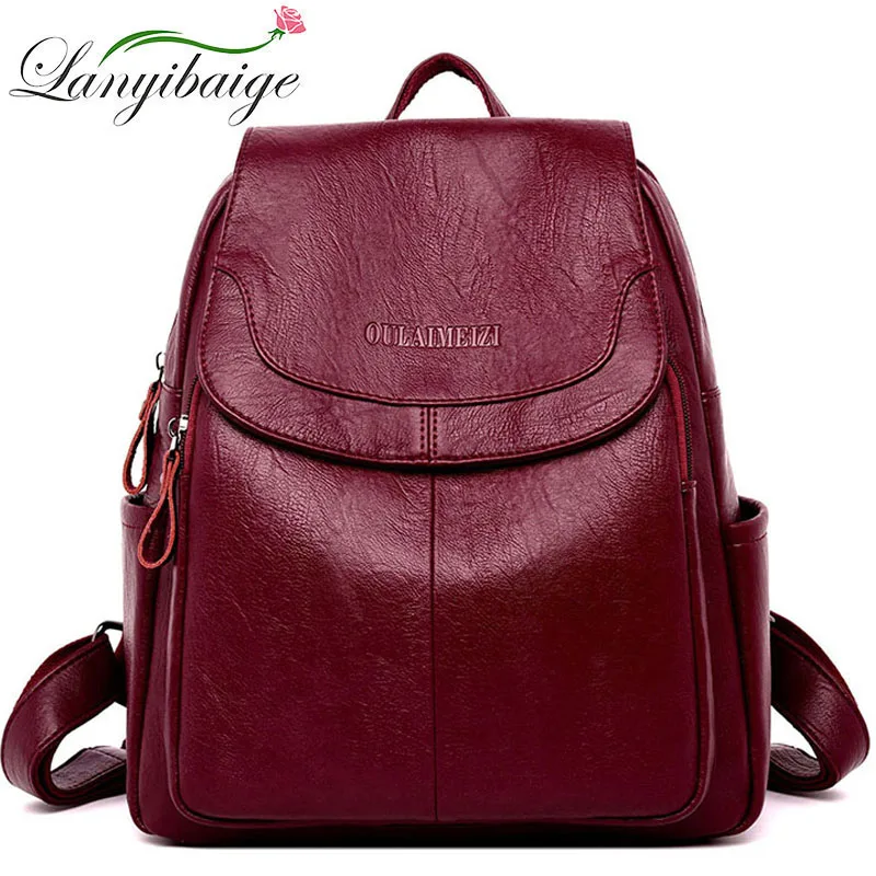 Модные дизайнерские рюкзаки женские кожаные рюкзаки женские школьные сумки для подростков девочек Дорожная сумка ретро Bagpack Sac a Dos|Рюкзаки|   | АлиЭкспресс