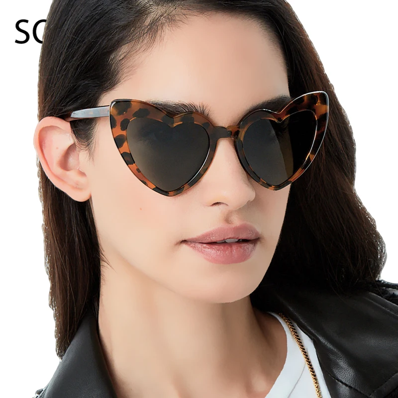 SORVINO Heart Shaped Cat Eye Sunglasses Women Brand Designer Red Retro