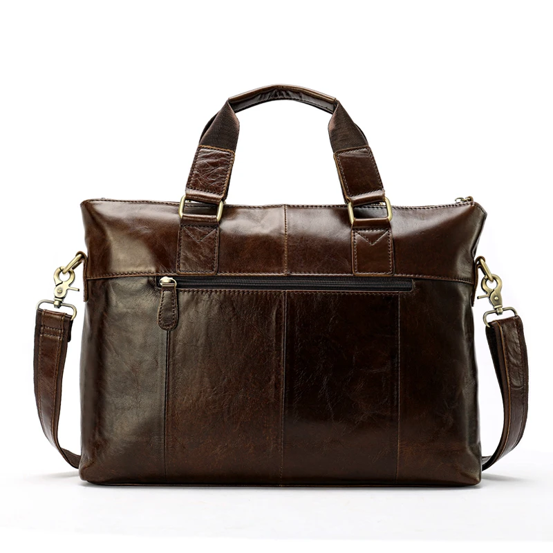 Genuine Leather Men's Bags for Document Work Handbags Men's Shoulder Bags Leather Laptop Bag 14inch Tote Briefcase Bag MLT7108
