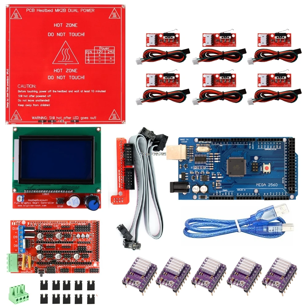 Prix pour CHANGTA 3D Imprimante Kit pour Arduino Mega 2560 R3 + MK2B + RAMPES 1.4 Contrôleur + LCD 12864 + 6x fin de Course Endstop + 5 pcs DRV8825 Pilote Prix pour CHANGTA 3D Imprimante Kit pour Arduino Mega 2560 R3 + MK2B + RAMPES 1.4 Contrôleur + LCD 12864 + 6x fin de Course Endstop + 5 pcs DRV8825 Pilote