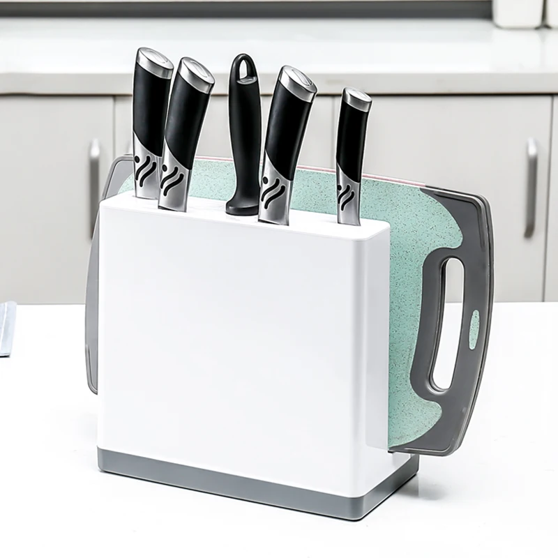 

Detachable Knife Block With Cutting Board Rack Sharpener Drainer Utensil Accessories Stand Holder Kitchen Supplies Organizer