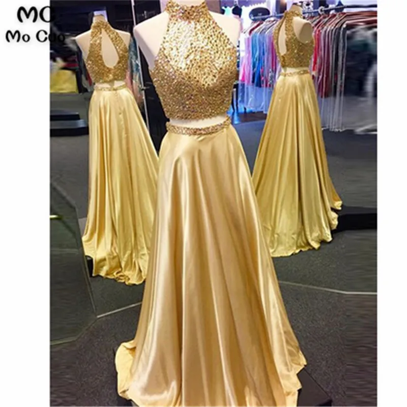 SEXY TWO PIECE GOLD BEADED ONLY TOP