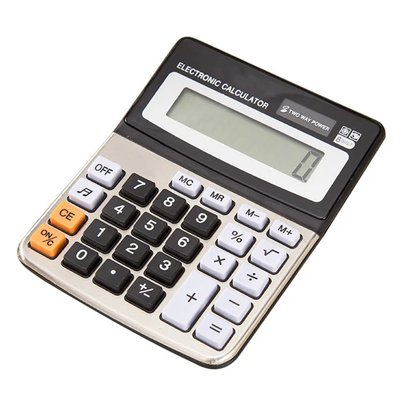 

Portable Electronic Scientific Calculator Digital Display Metal Panel Desktop Calculator For Financial/Study/Work With Battery