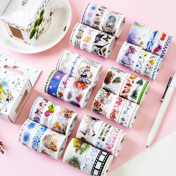 

8 Pcs/Box Beautiful Jellyfish Flower washi tape DIY decoration scrapbooking planner masking tape adhesive tape label sticker