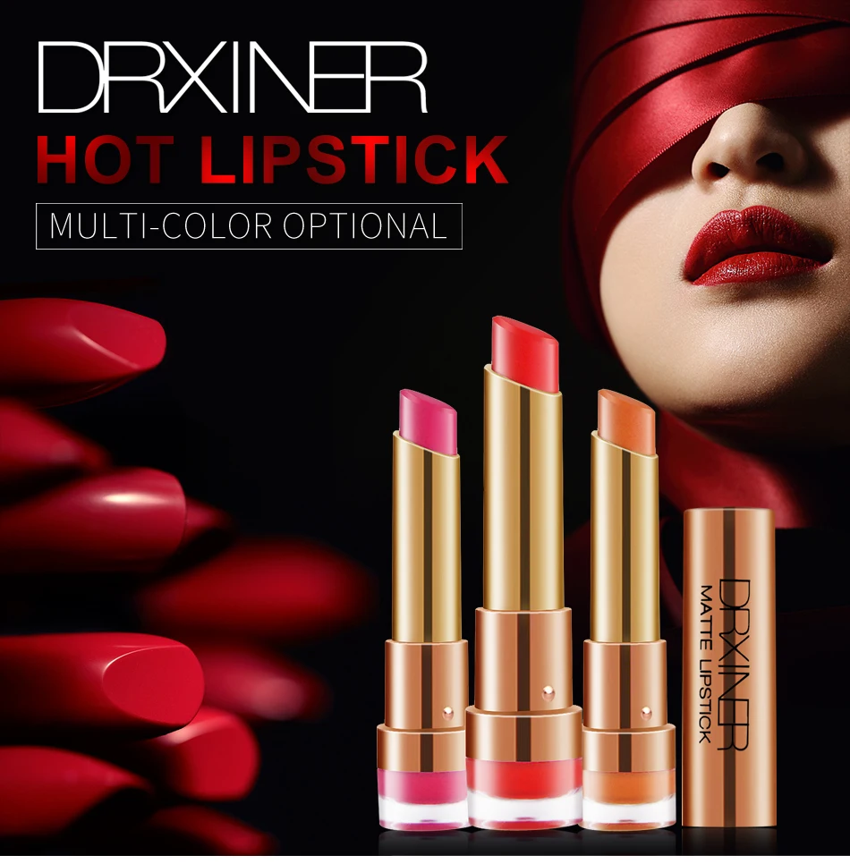 Drxiner, матовая губная помада, 20 цветов, для женщин, сексуальная, брендовая, для губ, цветная косметика, водостойкая, стойкая, Красная губная помада, матовая, для макияжа губ