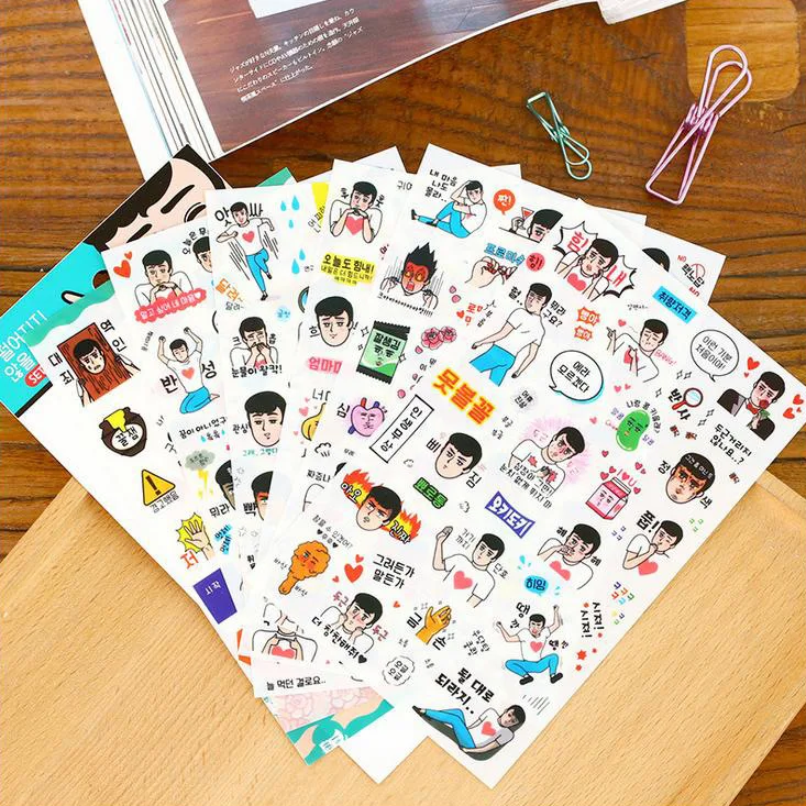 20 pcs /lot scrapbooking stickers Notepad stationery Funny Men's diary scrapbook 3D kawaii
